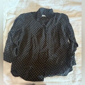 Everlane Over-sized Polka-dot Button Down Shirt Size 8